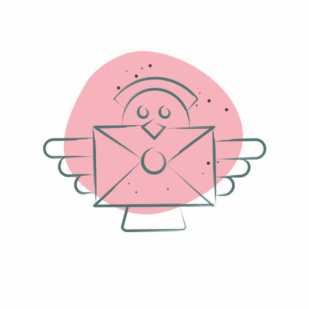 Icon Letter. related to Post Office symbol. Color Spot Style. simple design editable. simple illustrationのイラスト素材