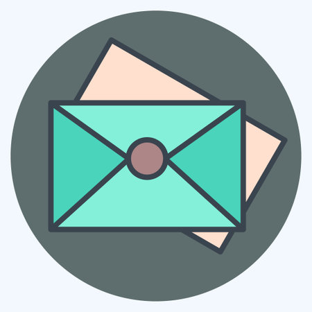 Icon Post. related to Post Office symbol. color mate style. simple design editable. simple illustrationのイラスト素材