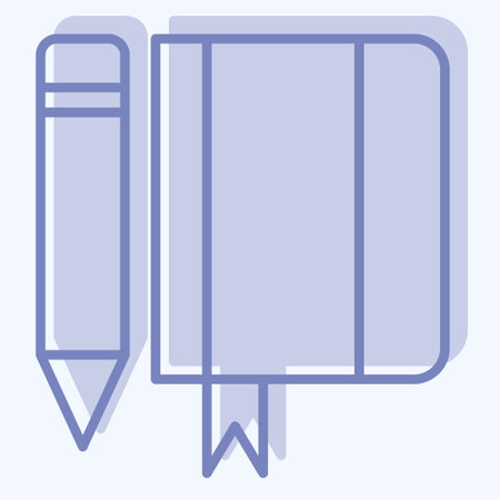 Icon Sketch Book. related to Post Office symbol. two tone style. simple design editable. simple illustrationのイラスト素材