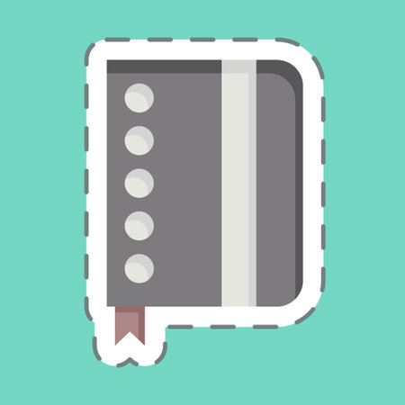 Sticker line cut Notebook. related to Post Office symbol. simple design editable. simple illustrationのイラスト素材