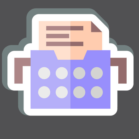 Sticker Typewriters. related to Post Office symbol. simple design editable. simple illustrationのイラスト素材