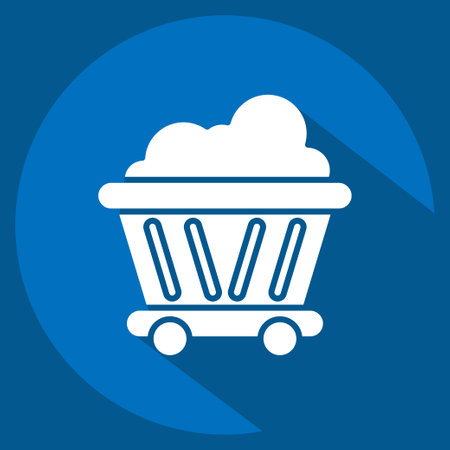 Icon Coal Cart. related to Ecology symbol. long shadow style. simple design editable. simple illustrationのイラスト素材