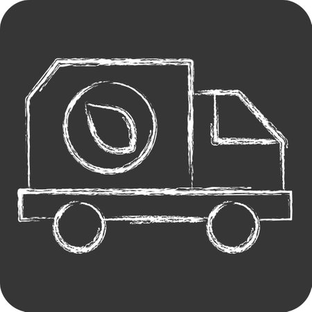 Icon Coal Delivery. related to Ecology symbol. chalk Style. simple design editable. simple illustrationのイラスト素材