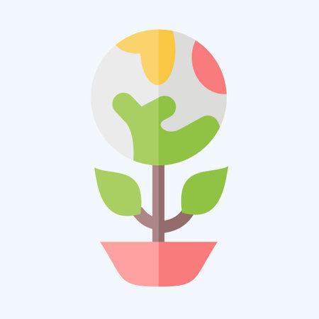 Icon Eco Planet. related to Ecology symbol. flat style. simple design editable. simple illustrationのイラスト素材