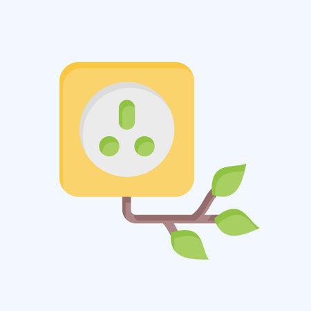 Icon Eco Socket. related to Ecology symbol. flat style. simple design editable. simple illustrationのイラスト素材