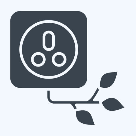 Icon Eco Socket. related to Ecology symbol. glyph style. simple design editable. simple illustrationのイラスト素材