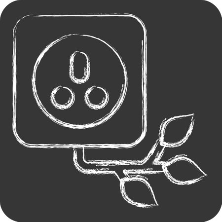 Icon Eco Socket. related to Ecology symbol. chalk Style. simple design editable. simple illustrationのイラスト素材