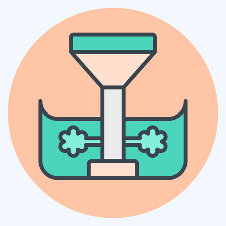 Icon Hydro Turbine. related to Ecology symbol. color mate style. simple design editable. simple illustrationのイラスト素材