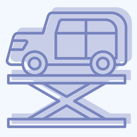Icon Car Jack. related to Garage symbol. two tone style. simple design editable. simple illustrationのイラスト素材