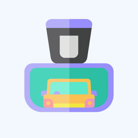 Icon Rear View Mirror. related to Garage symbol. flat style. simple design editable. simple illustrationのイラスト素材