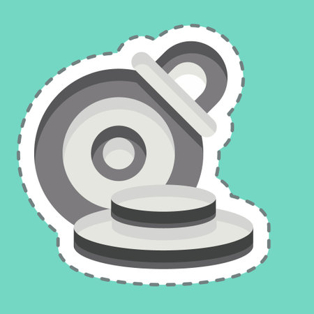 Sticker line cut Disk Brake Pads. related to Garage symbol. simple design editable. simple illustrationのイラスト素材