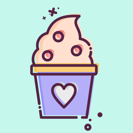 Icon Frozen Yogurt. related to Milk and Drink symbol. MBE style. simple design editable. simple illustrationのイラスト素材