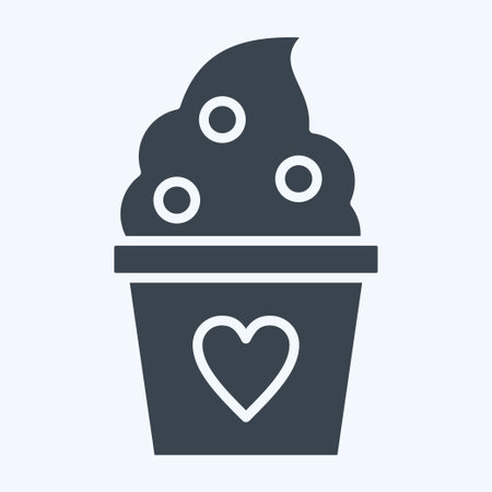 Icon Frozen Yogurt. related to Milk and Drink symbol. glyph style. simple design editable. simple illustrationのイラスト素材