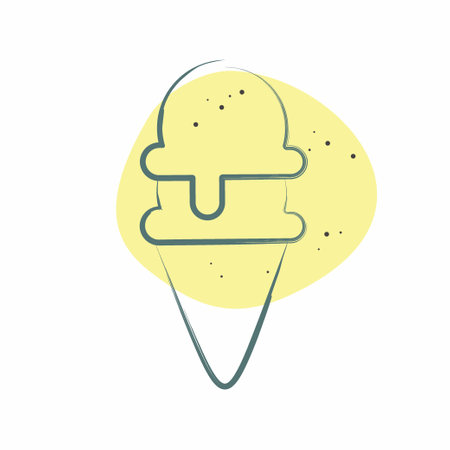 Icon Ice Cream 4. related to Milk and Drink symbol. Color Spot Style. simple design editable. simple illustrationのイラスト素材