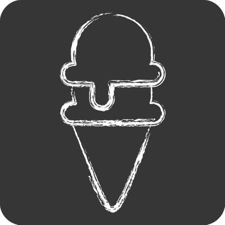 Icon Ice Cream 4. related to Milk and Drink symbol. chalk Style. simple design editable. simple illustrationのイラスト素材