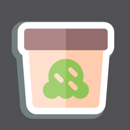Sticker Ice Cream 2. related to Milk and Drink symbol. simple design editable. simple illustrationのイラスト素材