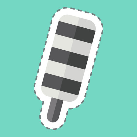 Sticker line cut Popslice. related to Milk and Drink symbol. simple design editable. simple illustrationのイラスト素材