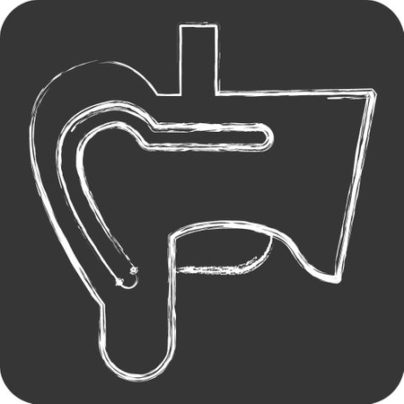 Icon Ear. related to Human Organ symbol. chalk Style. simple design editable. simple illustrationのイラスト素材