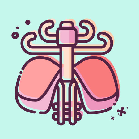 Icon Diaphragm. related to Human Organ symbol. MBE style. simple design editable. simple illustrationのイラスト素材