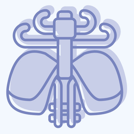 Icon Diaphragm. related to Human Organ symbol. two tone style. simple design editable. simple illustrationのイラスト素材