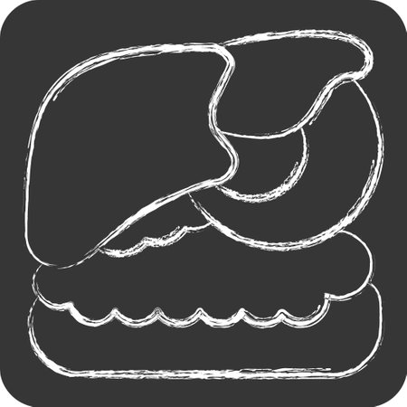 Icon Liver. related to Human Organ symbol. chalk Style. simple design editable. simple illustrationのイラスト素材