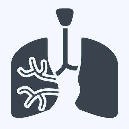 Icon Lungs. related to Human Organ symbol. glyph style. simple design editable. simple illustrationのイラスト素材