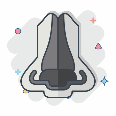 Icon Nose. related to Human Organ symbol. comic style. simple design editable. simple illustrationのイラスト素材