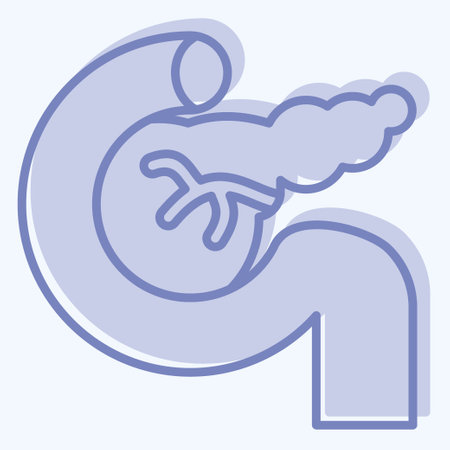 Icon Pancreas. related to Human Organ symbol. two tone style. simple design editable. simple illustrationのイラスト素材