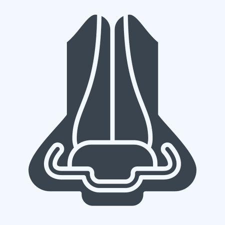 Icon Nose. related to Human Organ symbol. glyph style. simple design editable. simple illustrationのイラスト素材