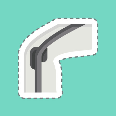 Sticker line cut Knee. related to Human Organ symbol. simple design editable. simple illustrationのイラスト素材