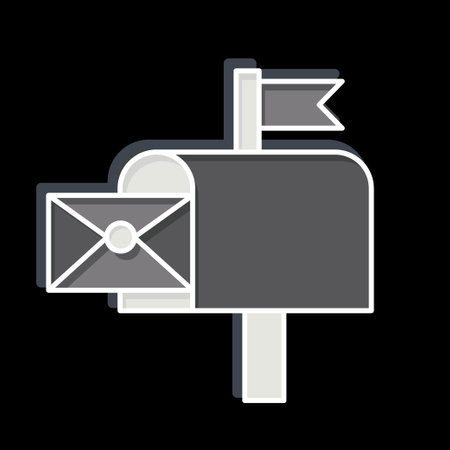 Icon Mail Box. related to Post Office symbol. glossy style. simple design editable. simple illustrationのイラスト素材