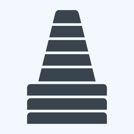 Icon Cones. related to Hockey Sports symbol. glyph style. simple design editableのイラスト素材