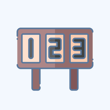 Icon Scoreboard. related to Hockey Sports symbol. doodle style. simple design editableのイラスト素材