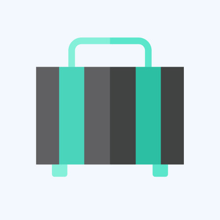 Icon Baggage. related to Leisure and Travel symbol. flat style. simple design illustration.のイラスト素材