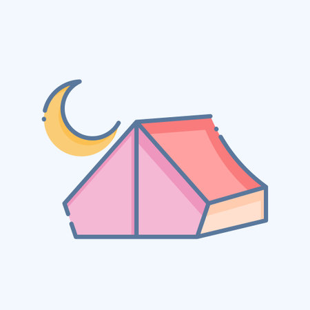 Icon Camp. related to Leisure and Travel symbol. doodle style. simple design illustration.のイラスト素材