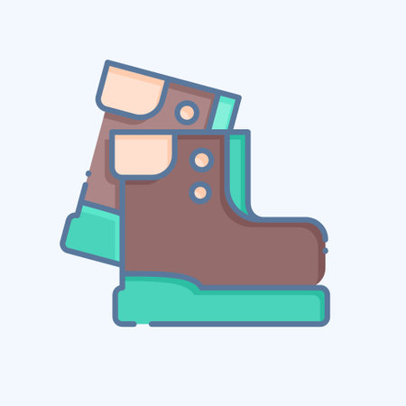 Icon Hiking. related to Leisure and Travel symbol. doodle style. simple design illustration.のイラスト素材