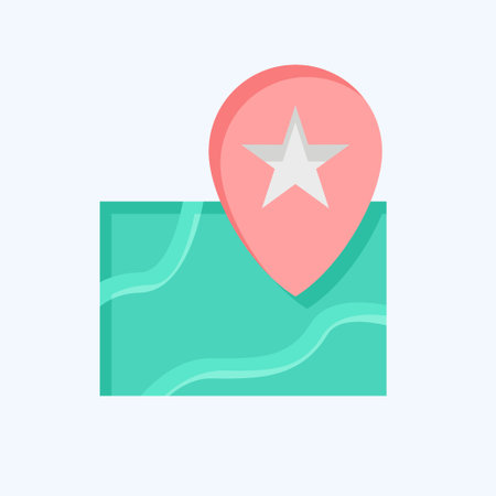 Icon Map 2. related to Leisure and Travel symbol. flat style. simple design illustration.のイラスト素材