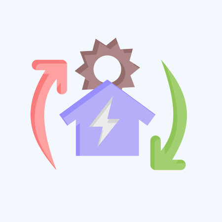 Icon Off the Grid. related to Solar Panel symbol. flat style. simple design illustration.のイラスト素材