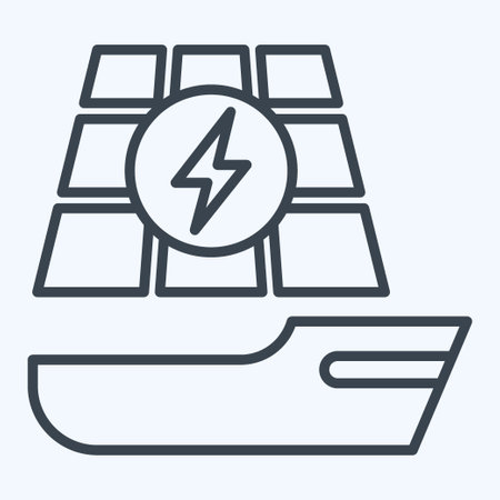 Icon Solar Boat. related to Solar Panel symbol. line style. simple design illustration.のイラスト素材
