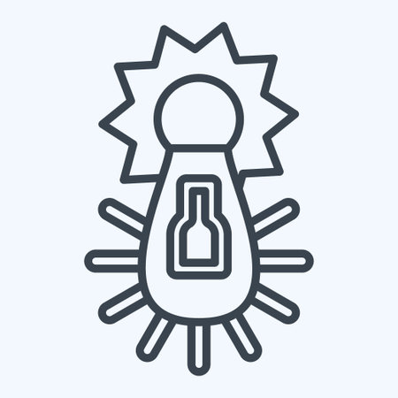 Icon Solar Electricity. related to Solar Panel symbol. line style. simple design illustration.のイラスト素材