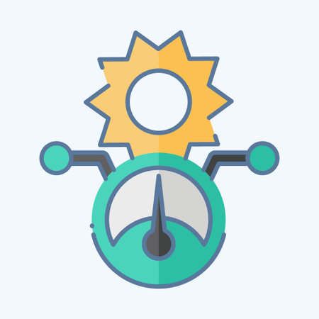 Icon Solar Power Meter. related to Solar Panel symbol. doodle style. simple design illustration.のイラスト素材
