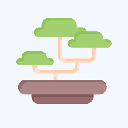 Icon Bonsai. related to Japan symbol. flat style. simple design illustration.のイラスト素材