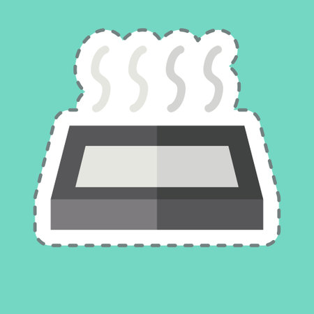 Sticker line cut Onsen. related to Japan symbol. simple design illustration.のイラスト素材