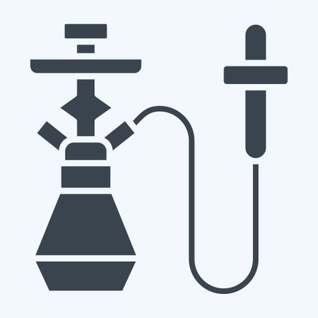 Icon Hookah. related to Qatar symbol. glyph style. simple design illustration.のイラスト素材