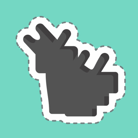 Sticker line cut Arabia. related to Qatar symbol. simple design illustration.のイラスト素材