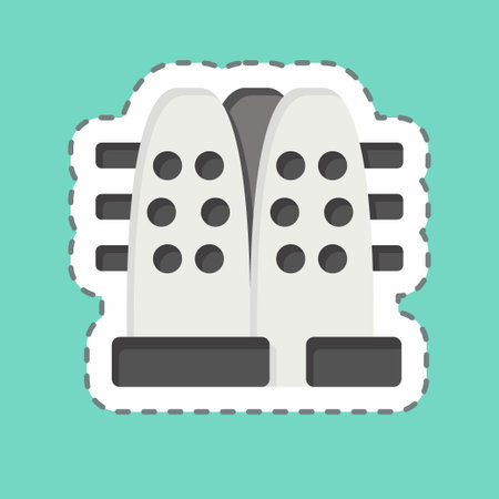 Sticker line cut Architecture. related to Qatar symbol. simple design illustration.のイラスト素材