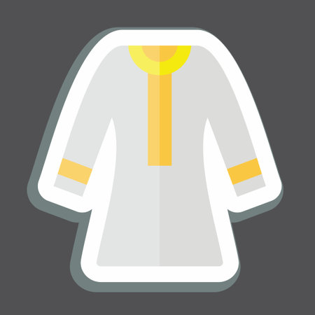 Sticker Kandura. related to Qatar symbol. simple design illustration.のイラスト素材