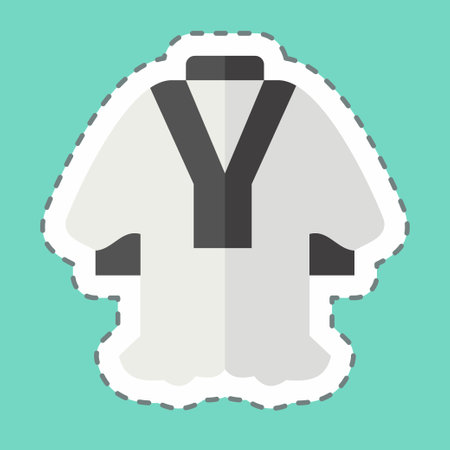 Sticker line cut Mishlah. related to Qatar symbol. simple design illustration.のイラスト素材