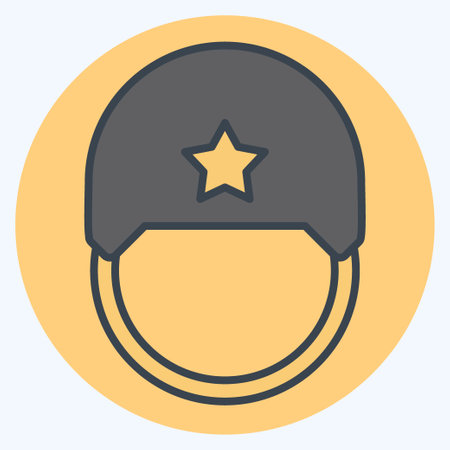 Icon Army Helmet. related to Military And Army symbol. color mate style. simple design illustrationのイラスト素材