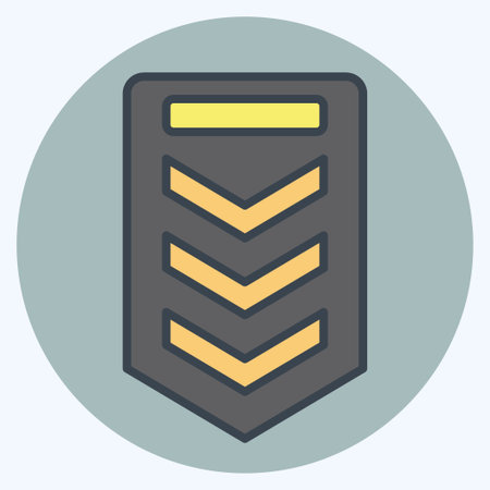 Icon Sergeant. related to Military And Army symbol. color mate style. simple design illustrationのイラスト素材